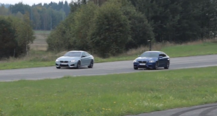 BMW F10 M5 vs BMW M6 Gran Coupe drag race