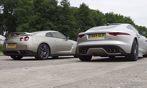 Drag Race: Jaguar F-Type R AWD Against a Nissan GT-R – Video