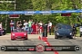 Drag Race Twin-Turbo Gallardo Vs. Switzer 911