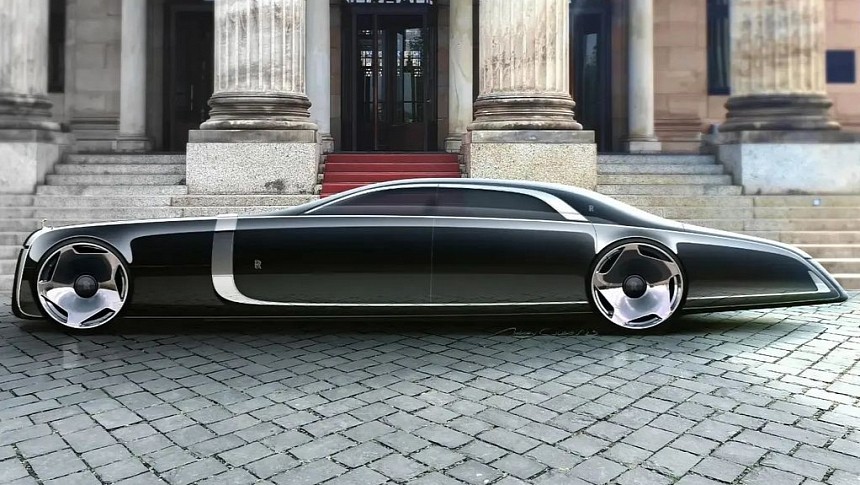 Rolls-Royce Limousine CGI land yacht by andrey_gusev_design