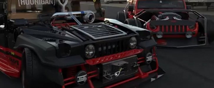 Drift Hummer Meets Jeep Wrangler Widebody Hot Rod in 3D Video -  autoevolution