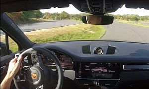 Wet-Drifting a 2019 Porsche Cayenne Turbo Seems Easy with Rear-Wheel Steering