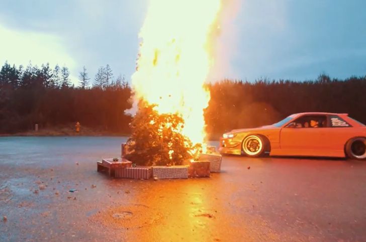 Drifting Around a Burning Christmas Tree