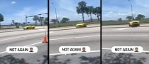Drifting Error 404: Ford Mustang Gets Stranded on the Median
