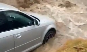Driver Attempts to Cross River, Mother Nature Provides a Physics Lesson