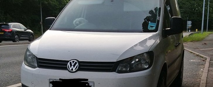 British driver caught tailgating and speeding, with dog in his lap