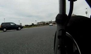 Driver Doesn't Look, Doesn't See Scooter