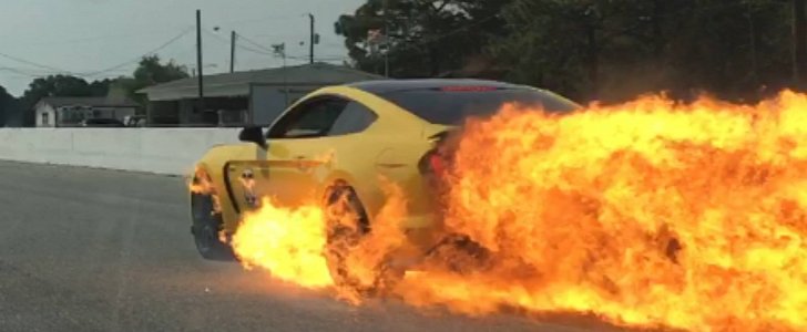 Driver Narrowly Escapes Death After GT350 Burst into Flames, Loses Brakes