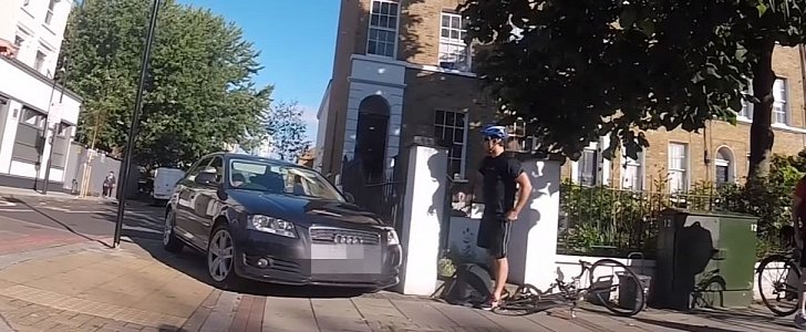 Driver of reportedly stolen Audi tries to run cyclist over with the car