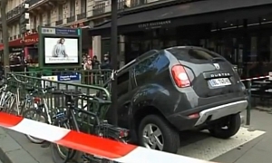 Driver Parks Dacia Duster into Paris Subway Station