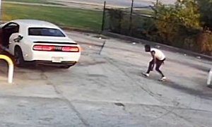 Driver Sprays Slider Car Thief With Gas, Scares Him Off