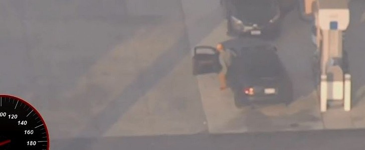 Man stops for gas in the middle of a police chase in Los Angeles