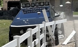 Driver Took Down an Entire Fence With His Tesla Cybertruck. He Did It on Purpose!