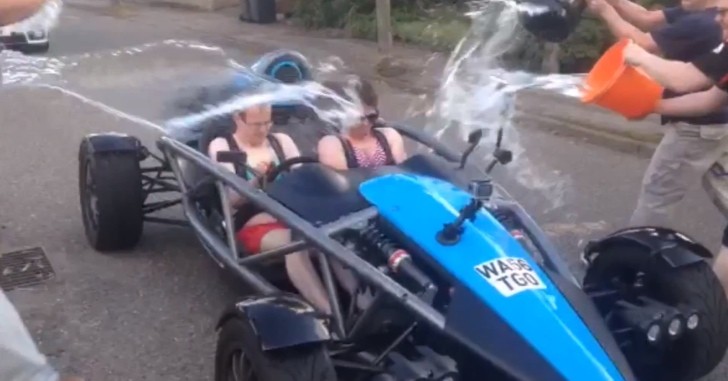 Driving an Ariel Atom through the ALS Ice Bucket Challenge