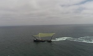 Drone Footage Shows SpaceX Giant Net Testing on the Water