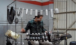 Drum Kit Built From Car Parts Sounds Good