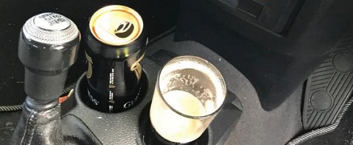 Drunk driver travels with pint of Guinness in his cup holder