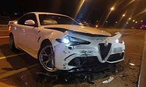 Drunk Driver Crashes Alfa Romeo Giulia Quadrifoglio in Switzerland