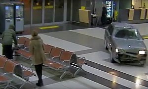 Drunk Russian Driver Goes All Blues Brothers Through Kazan Airport
