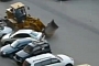 Drunk Russian Man Plays GTA With Bulldozer in Parking Lot