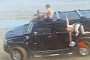 Drunk Russians Ride Hummer on Beach