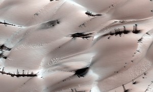 Dry Ice Sublimation Leaves Mascara-Like Smudges on the Surface of Mars