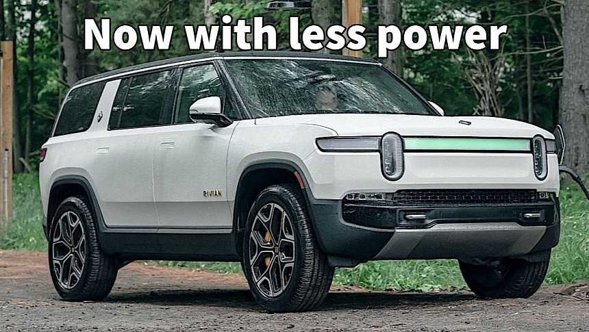 Dual-Motor variants of Rivian R1T and R1S lost almost 100 horsepower