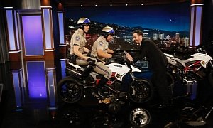 Ducati Hypermotard Lands At Jimmy Kimmel Live Promoting CHiPs Film