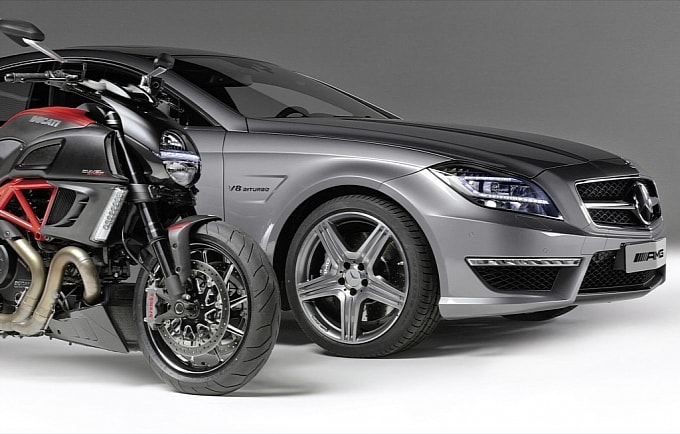 Ducati Diavel and CLS 63 AMG