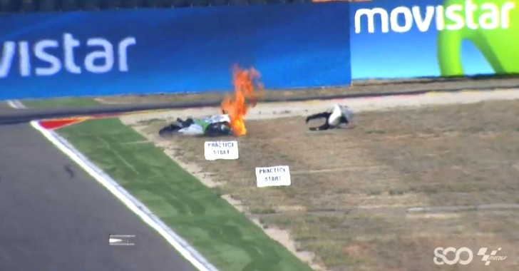 Barbera's Ducati in flames