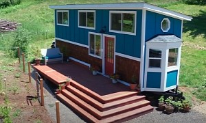 Duchess Tiny House Is a Rustic Paradise in Teal, Comes With Two Lofts and a Fireplace