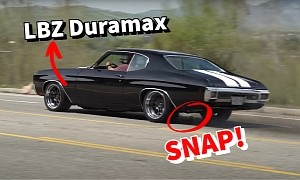 Duramax-Powered 1970 Chevrolet Chevelle Rocks 1,100 Lb-Ft of Torque, Driveshaft Goes Bust