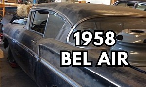 Dusty 1958 Chevrolet Bel Air Sleeping in a Garage Begs for a Full Restoration