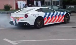 "Dutch Police" Ferrari F12berlinetta Goes For Violent Donut Show
