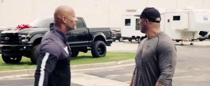 Dwayne Johnson surprises his stunt double with a custom pickup truck