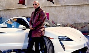Dwayne “The Rock” Johnson Explains How He Got Stuck In a Porsche Taycan While Filming