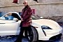 Dwayne “The Rock” Johnson Explains How He Got Stuck In a Porsche Taycan While Filming