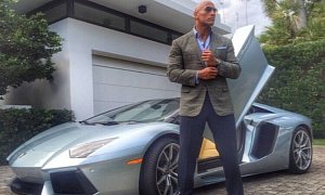 Dwayne The Rock Johnson Is a Lamborghini Aventador Driver... On Set