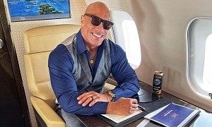 Dwyane The Rock Johnson Is All About Business on His Private Jet