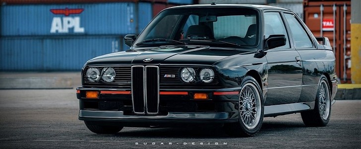 E30 BMW M3 with 2021 M3 Grille (rendering)