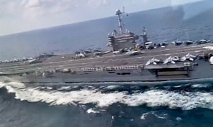 EA-18 Growlers Buzz USS Harry S. Truman Aircraft Carrier, Short But Intense Video Inside