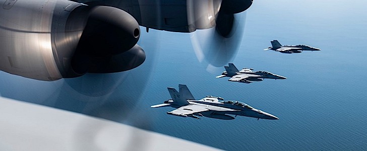 EA-18G Growlers flying during exercise Southern Strike