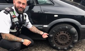 Eagle-Eyed Cop Pulls Over Car with Bubbly, Deformed Tire