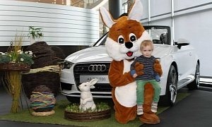 Easter Bunny Visits the Audi Forum, Delivers Eggs in Convertibles