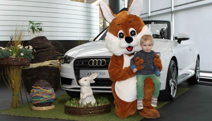 Easter Bunny Visits the Audi Forum, Delivers Eggs in Convertibles