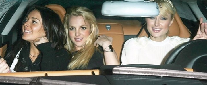 Paris Hilton, Britney Spears and Lindsay Lohan in Paris' 2006 Mercedes-Benz SLR McLaren