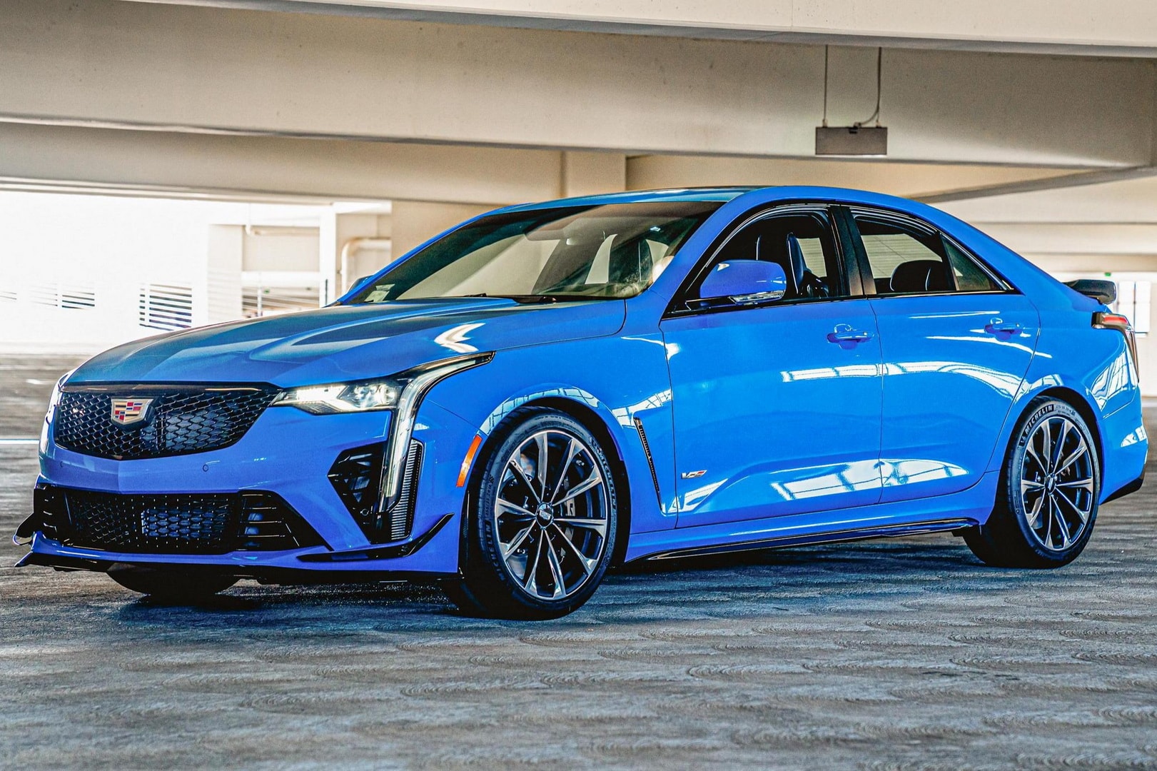 Electric Blue 2022 Cadillac CT4V Blackwing Is Barely Driven and Highly