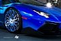 Electric Blue Aventador Gets Outrageous PUR Disc-Style Alloys