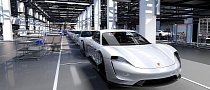 Electric Porsche Taycan Shows Up on the Production Line in Official Rendering
