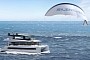 Electric-Powered Silent 60 Catamaran Packs 42 Solar Panels and a Giant Kite Wing